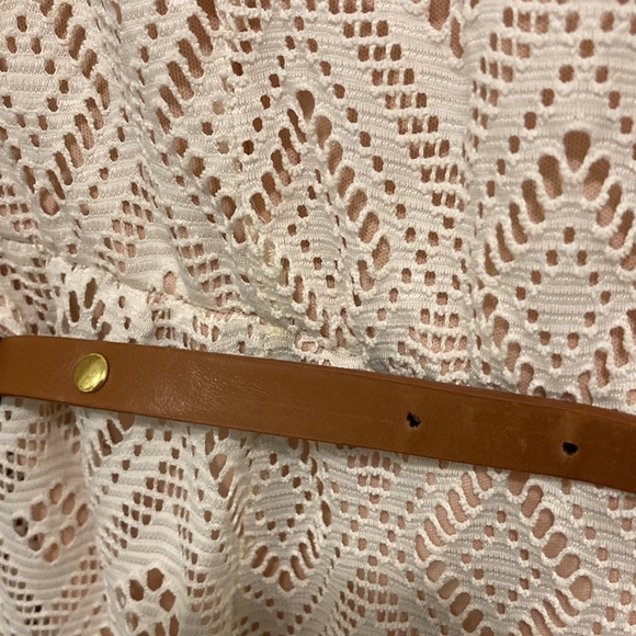 Lily Rose Crochet Dress with Pink Slip Summer Boho Cowgirl Women’s Medium w/Belt - Picture 5 of 7